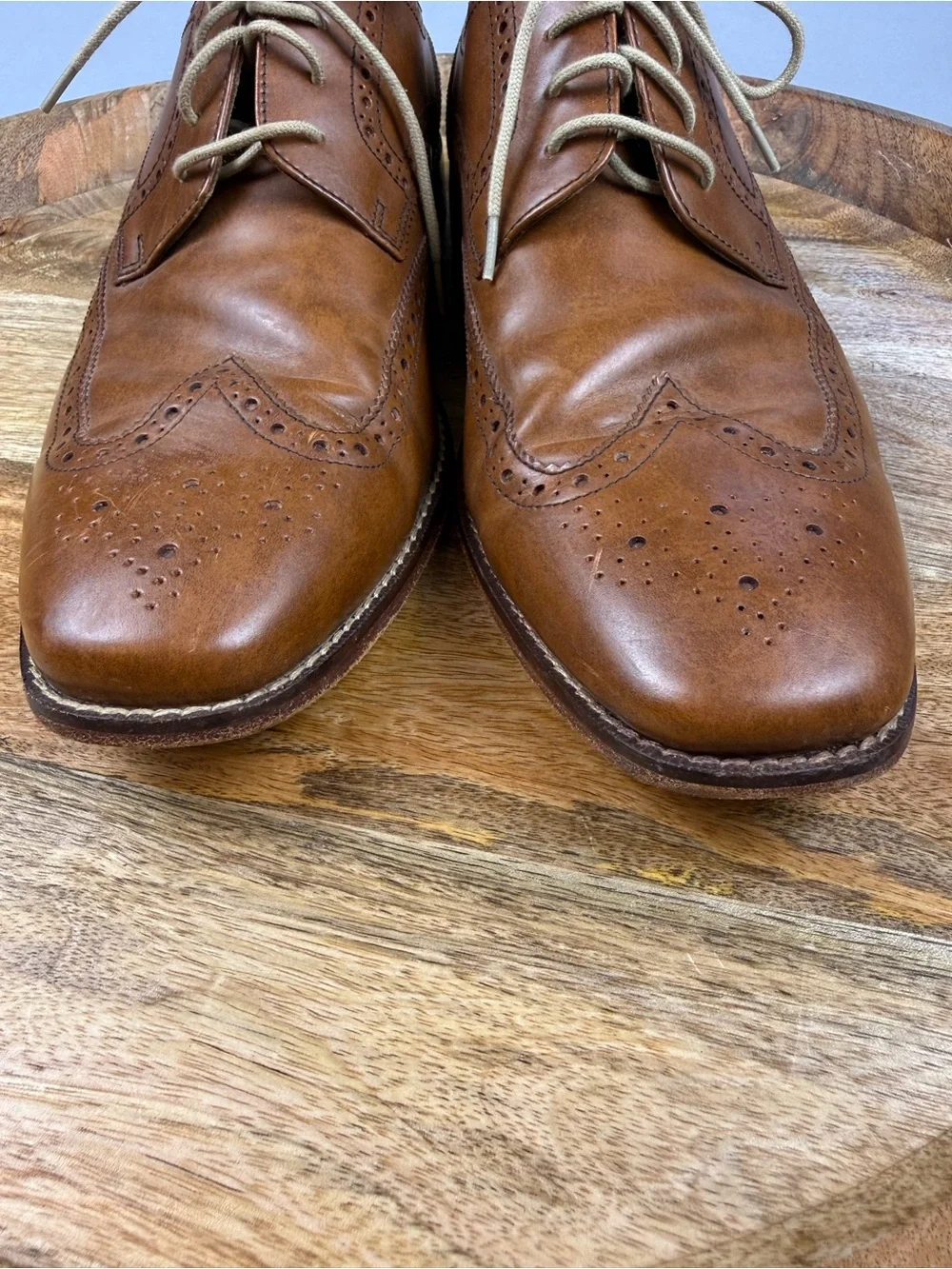 Cole Haan Brown Leather Wingtip Oxfords Men’s 10.5 Wide Dress Shoes